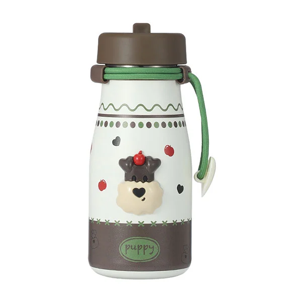 Hindi kinakalawang na asero na bote ng gatas na may dayami